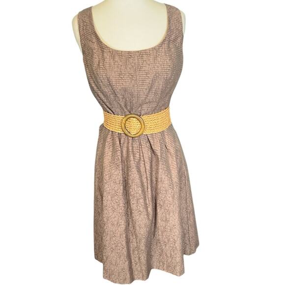 Nine West Pebble Sleeveless Dress in Brown Size 12 Neutral Coastal Knee Length - Picture 6 of 13